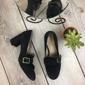 Vince Camuto Giuliann Leather Loafer Heels